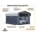 Arrow 10x15 Carport Enclosure Kit - Gray (10182)