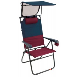 RIO Hi-Boy Folding Canopy Chair - Charcoal/Oxblood (GR643HCP-430-1)