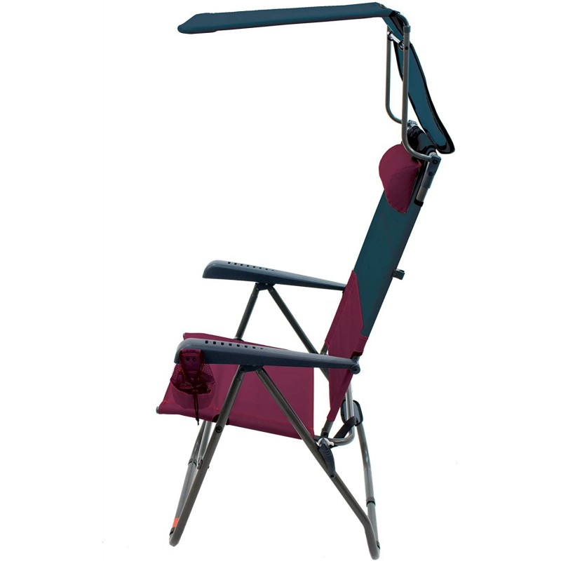 RIO Hi-Boy Folding Canopy Chair - Charcoal/Oxblood (GR643HCP-430-1)