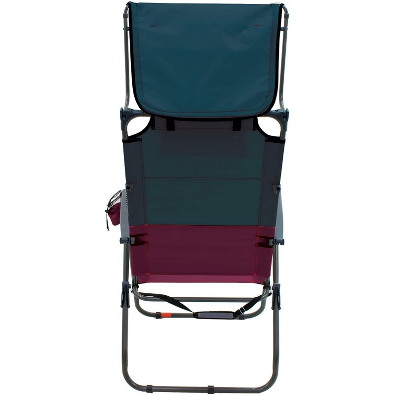 RIO Hi-Boy Folding Canopy Chair - Charcoal/Oxblood (GR643HCP-430-1)