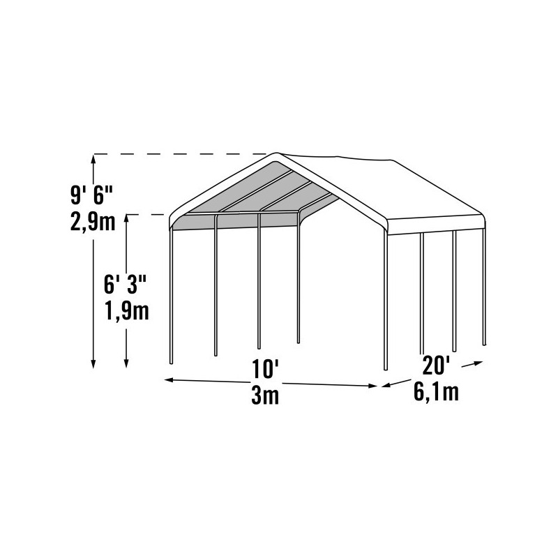 ShelterLogic MaxAP 10x20 2-in-1 Canopy with Enclosure Kit (23541)