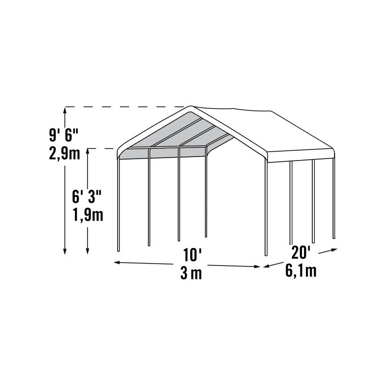ShelterLogic SuperMax 10x20 2-in-1 Canopy with Enclosure Kit (23572)