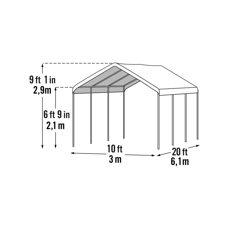 ShelterLogic SuperMax 10x20 Gazebo Canopy Kit - White (23588)
