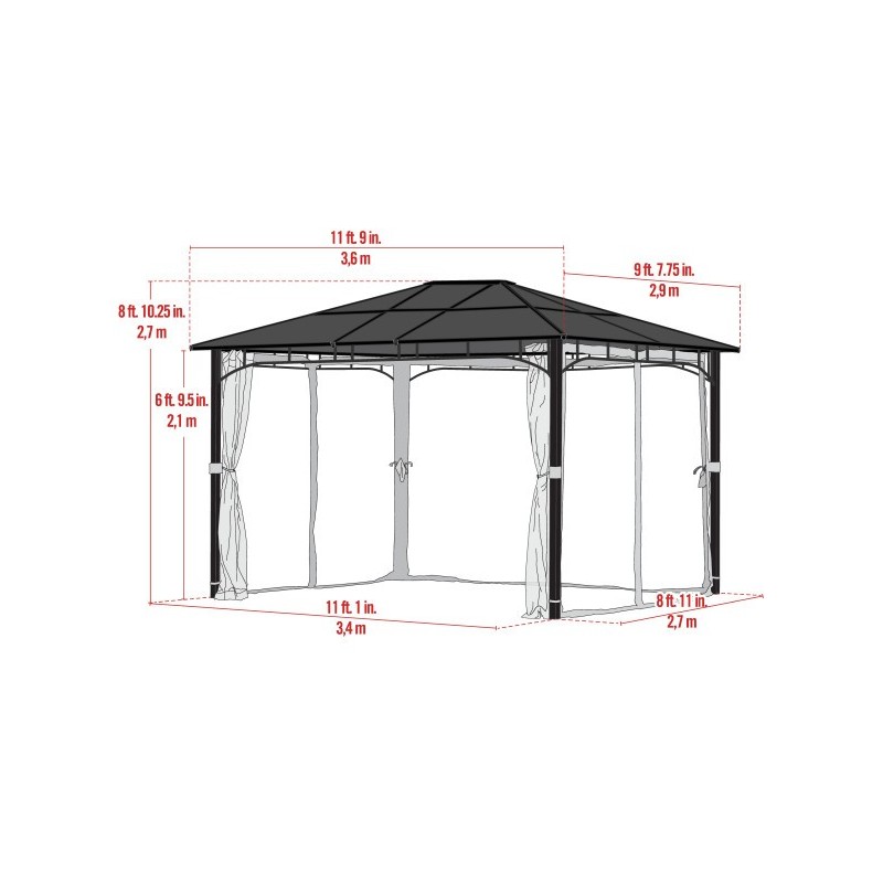 ShelterLogic Sycamore 10x12 Gazebo - Brown (24024)
