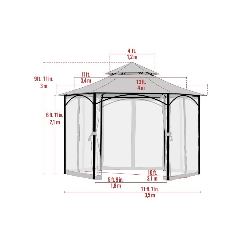 ShelterLogic Magnolia 11x11 Gazebo - Brown (24026)