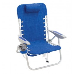 Rio 4-Position Lace-Up Striped Backpack Chair - Blue (SC529-1913-1)