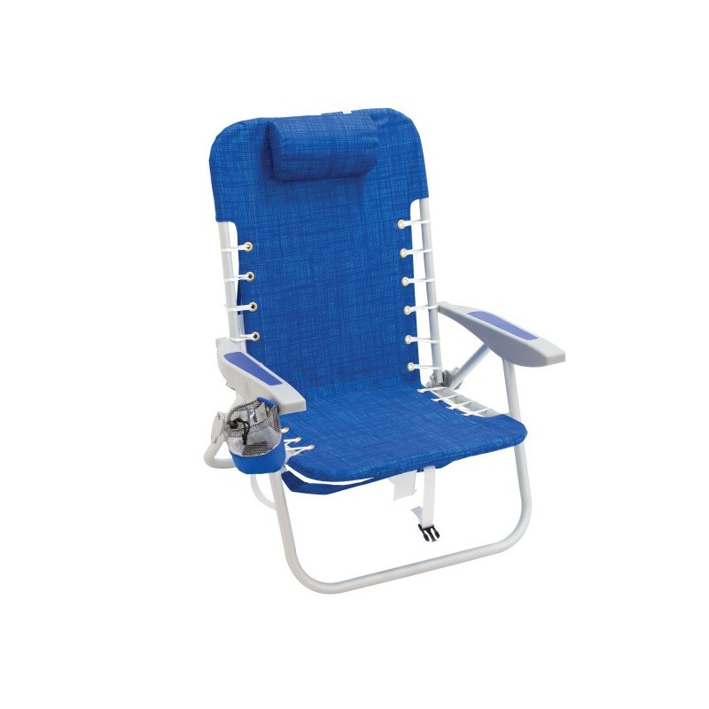 Rio 4-Position Lace-Up Striped Backpack Chair - Blue (SC529-1913-1)