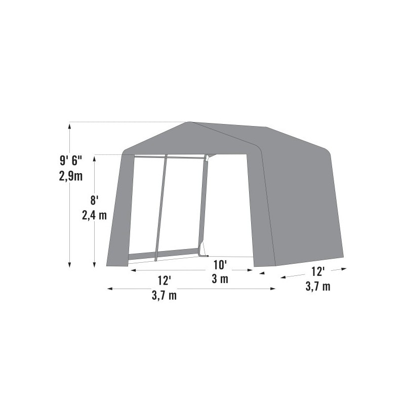 ShelterLogic 12x12x9.5 Shed-in-a-Box XT Peaked Shelter - Gray (70480)