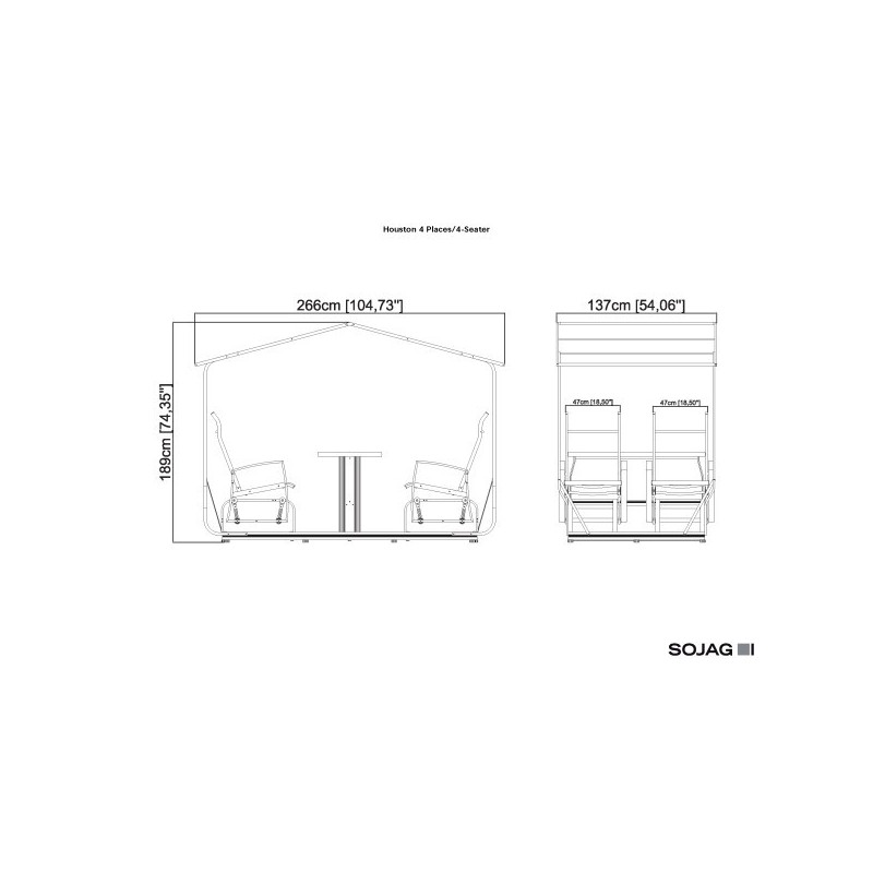 Sojag Houston 4-Seater Garden Glider - Brown (113-9159882)