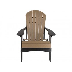 Green Country Decor Set of 2 Folding Adirondack Chairs - Black / Weatherwood (ACF-BLK/WTHRWD)