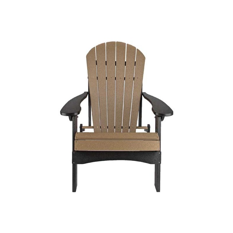 Green Country Decor Set of 2 Folding Adirondack Chairs - Black / Weatherwood (ACF-BLK/WTHRWD)
