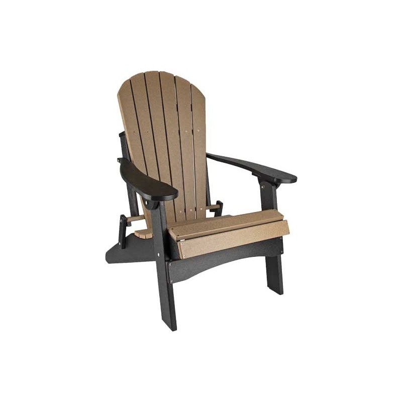 Green Country Decor Set of 2 Folding Adirondack Chairs - Black / Weatherwood (ACF-BLK/WTHRWD)