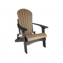 Green Country Decor Set of 2 Folding Adirondack Chairs - Black / Weatherwood (ACF-BLK/WTHRWD)