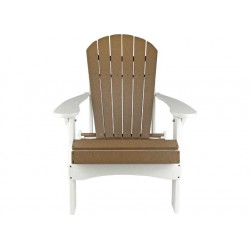 Green Country Decor Set of 2 Folding Adirondack Chairs - White / Weatherwood (ACF-WHT/WTHRWD )