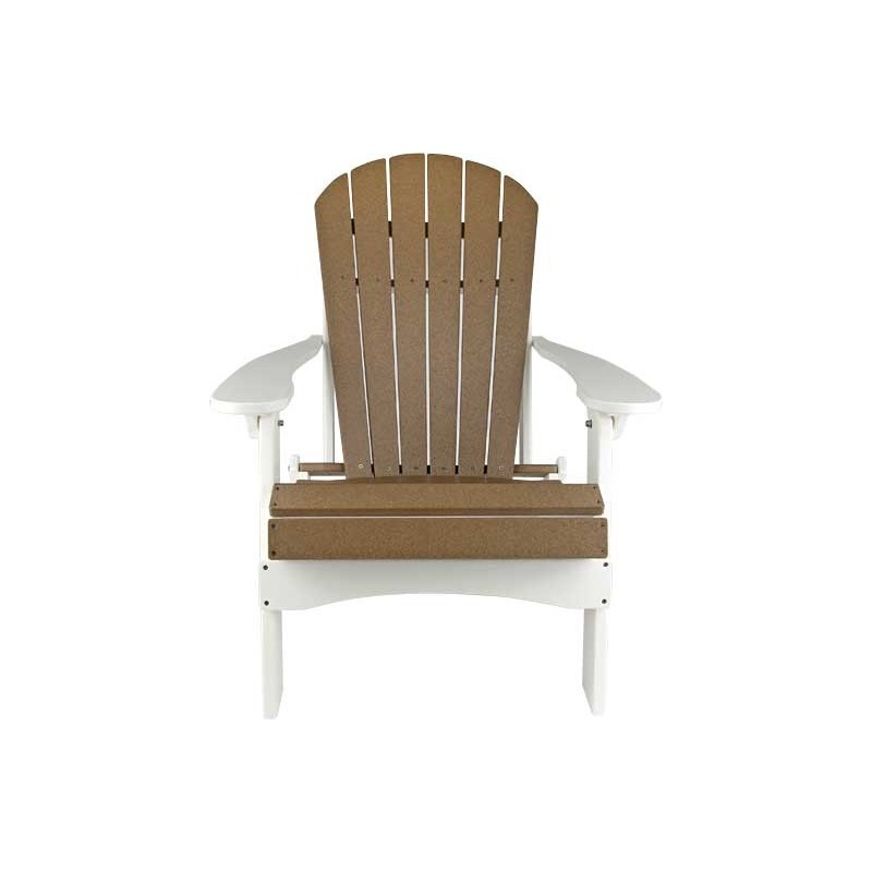 Green Country Decor Set of 2 Folding Adirondack Chairs - White / Weatherwood (ACF-WHT/WTHRWD )