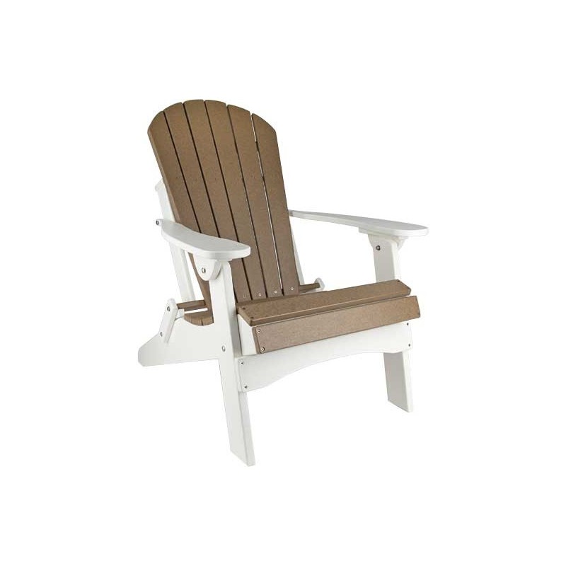 Green Country Decor Set of 2 Folding Adirondack Chairs - White / Weatherwood (ACF-WHT/WTHRWD )