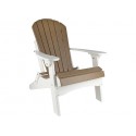 Green Country Decor Set of 2 Folding Adirondack Chairs - White / Weatherwood (ACF-WHT/WTHRWD )