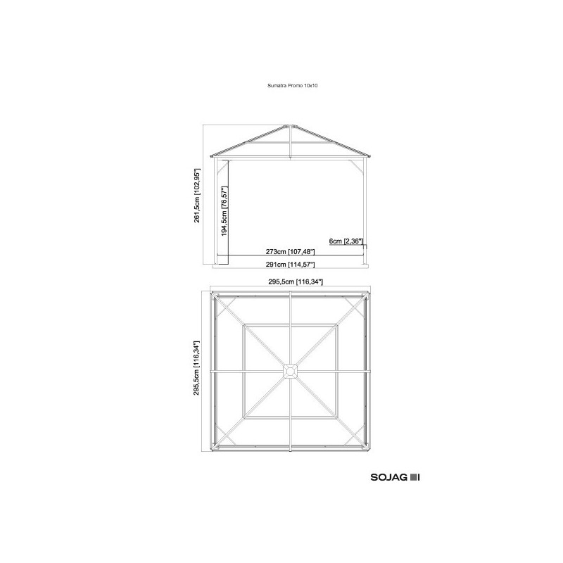 Sojag Sumatra Promo 10x10 Gazebo - Brown (310-9155990) Sojag Sumatra Promo 10x10 Gazebo - Brown (310-9155990)