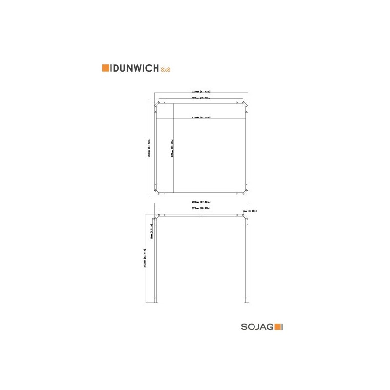 Sojag Dunwich 8x8 Pergola - Gray (308-9168099)