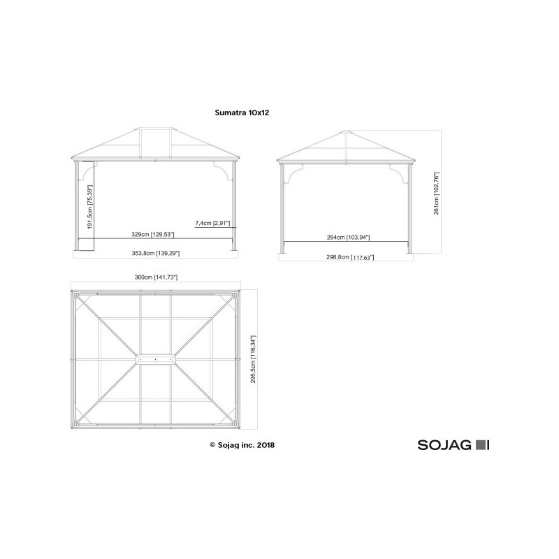 Sojag Sumatra Promo 10x12 Gazebo - Brown (312-9153583)