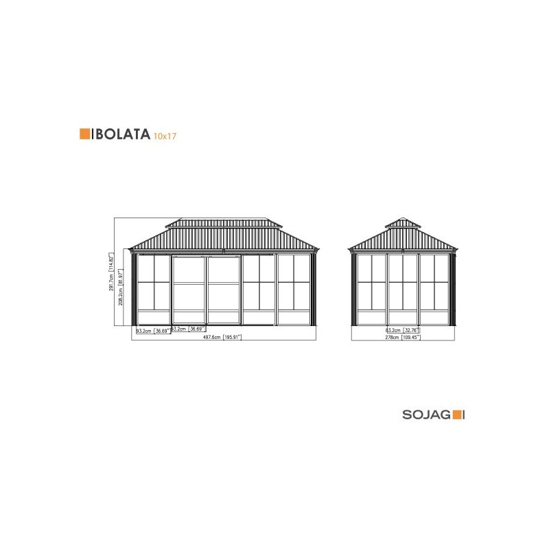 Sojag Bolata 10x17 Solarium - Light Grey/Black (448-9168037)