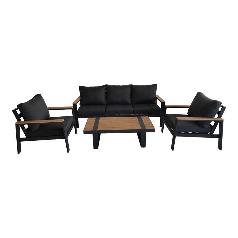 AllSpace 4 Piece Aluminum Furniture Set - Black (450621P)