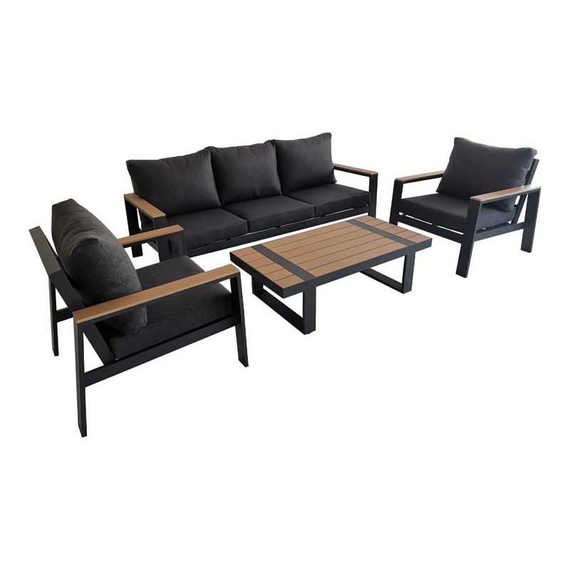 AllSpace 4 Piece Aluminum Furniture Set - Black (450621P)