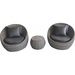 AllSpace 3 Piece Wicker Barrel Set - Dark/Medium Gray (450618PG)