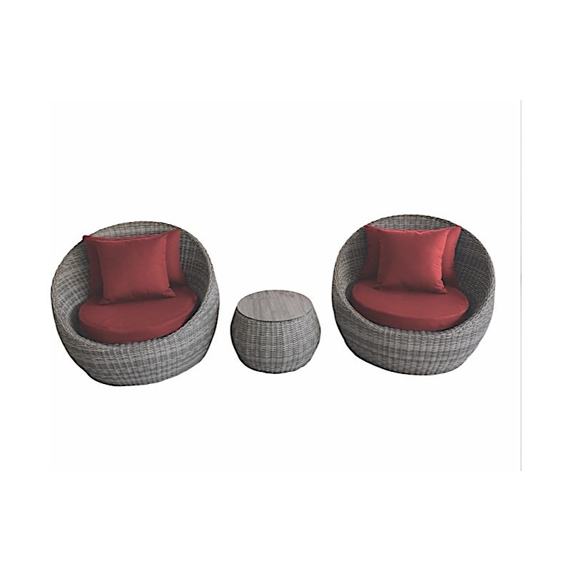AllSpace 3 Piece Wicker Barrel Set - Red (450618PR)