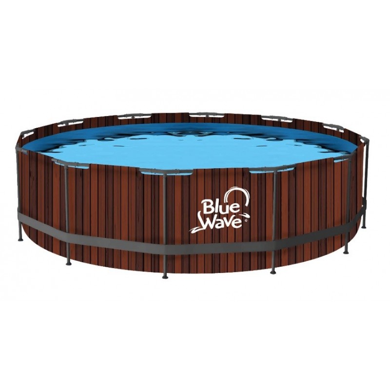 Blue Wave Rustic Cedar Frame 15 ft. Round 48 in. Deep Above Ground Pool Package (NB19890)