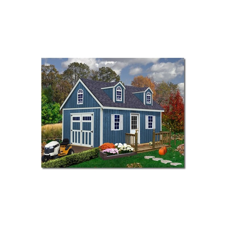 Best Barns Planner's Paradise Elite 12x20 Pre-cut Wood Shed - Transom Doors + Dormer Kit (PPARTD20DR)