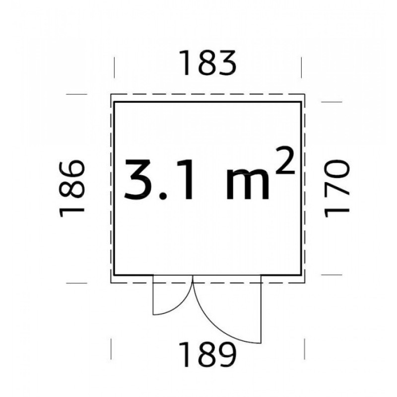 Palmako Leif 6x6 Pent Roof Shed Kit with Double Doors (EL16-1817-1)