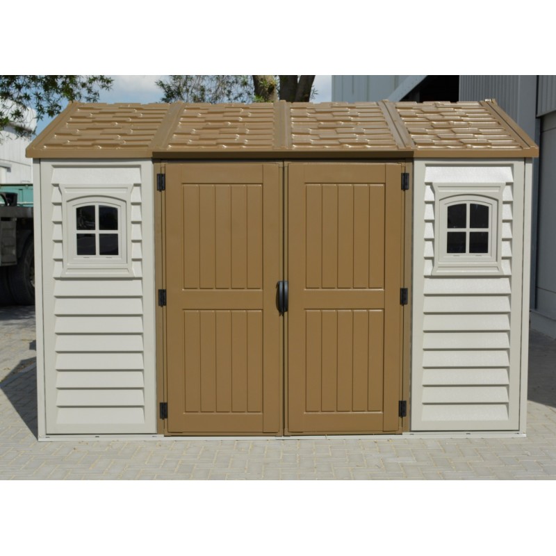 DuraMax 10.5x8 Apex Vinyl Shed w/ Foundation Kit (30116)