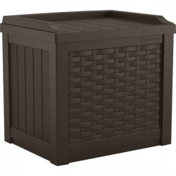 Suncast 22 Gallon Small Deck Box with Storage Seat - Java (SSW600J)