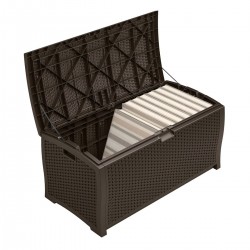Suncast 99 Gallon Deck Box with Storage Seat - Java (DBW9200)