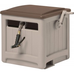 Suncast Hose Storage Box with Smart Trak Hose Guide - Bronze and Taupe (CPLSMT200B)