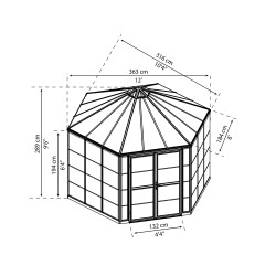 Palram - Canopia Oasis Hex 10x12 Greenhouse Kit - Gray (HG6005)