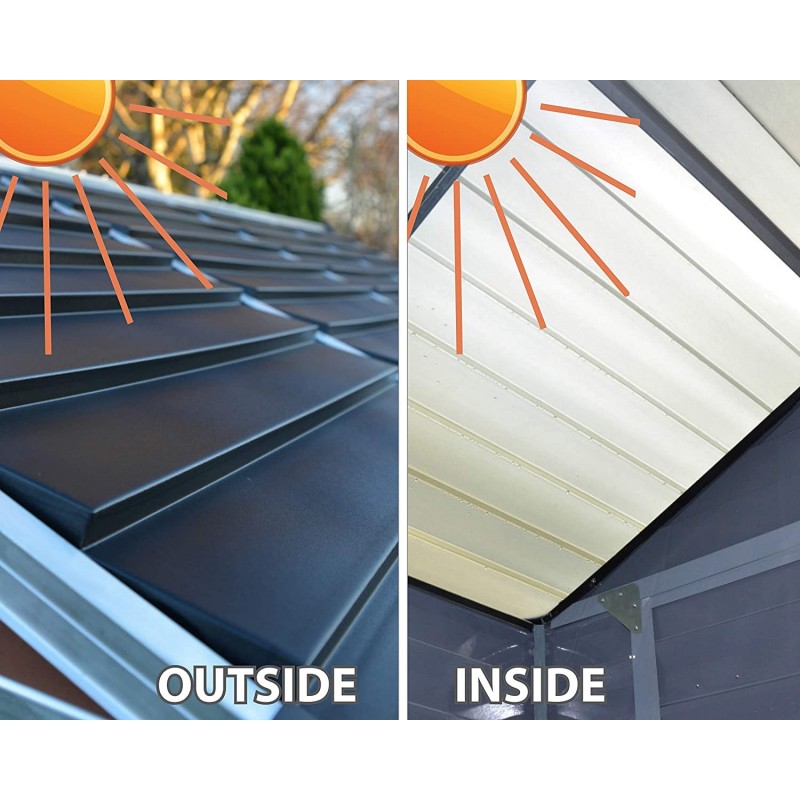 Palram - Canopia 6x12 Shed Kit with SkyLight and Floor - Gray (HG9612GY)