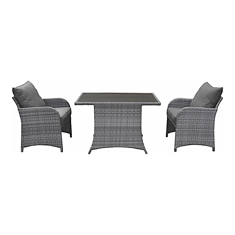 Allspace 3-Piece Balcony Bistro Set with Storage Cover – Dark/Medium Gray (450571PG)