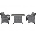 Allspace 3-Piece Balcony Bistro Set with Storage Cover – Dark/Medium Gray (450571PG)