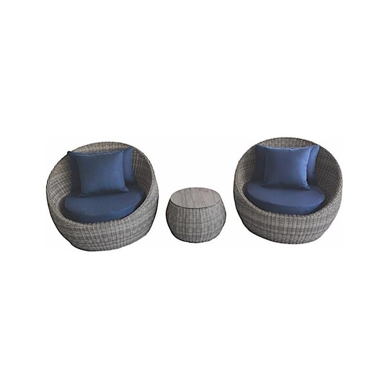 Allspace Wicker Barrel Oval Outdoor Furniture Set – Navy (ASP450618PN)