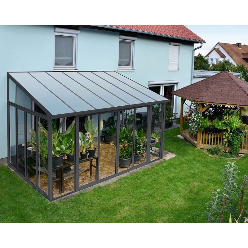 Palram - Canopia SanRemo 10x14 Patio Enclosure Kit - Gray/Clear (HG9064)