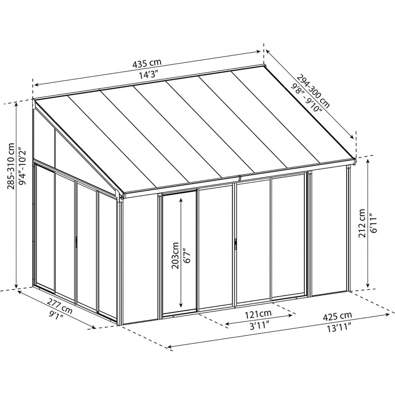 Palram - Canopia SanRemo 10x14 Patio Enclosure Kit - Gray/Clear (HG9064)