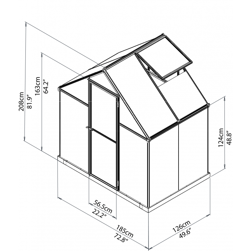 Palram 6x4 Hybrid Greenhouse Kit - Silver (HG5504)