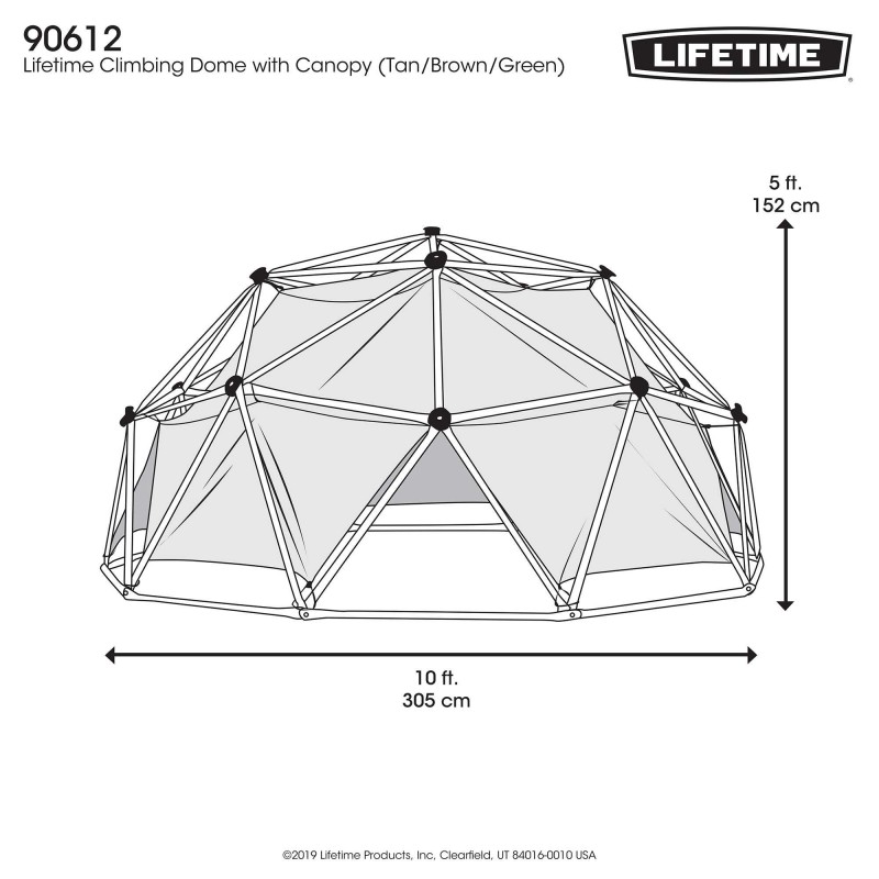 Lifetime 60-inch Climbing Dome with Canopy  - Earthtone (90612)