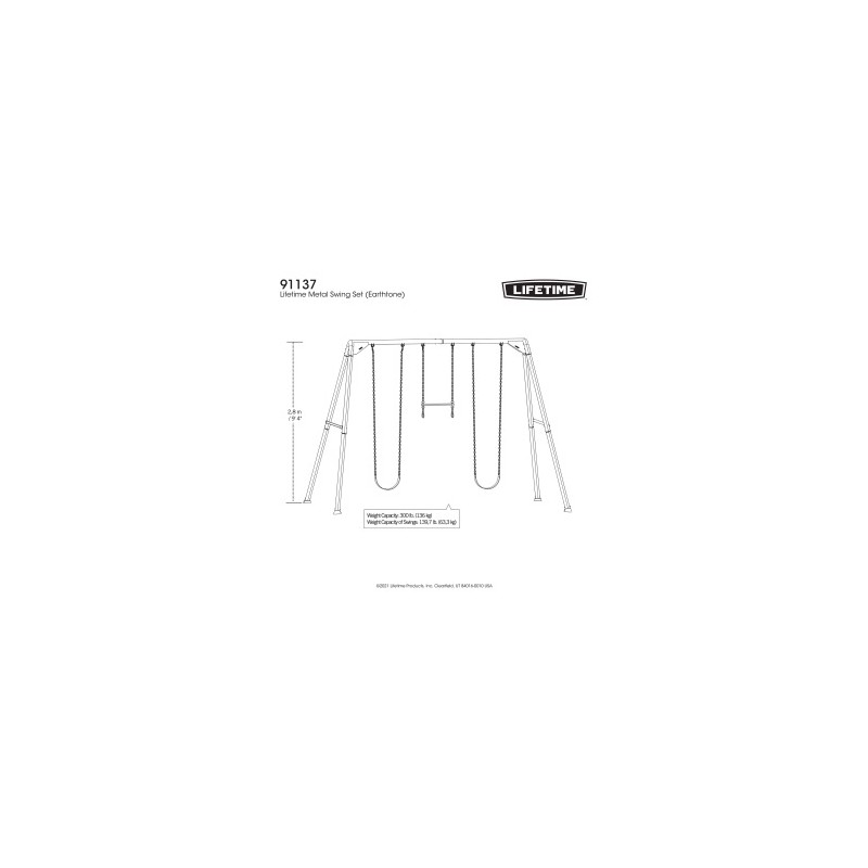 Lifetime Outdoor Metal Swing Set - Earthtone (91137)