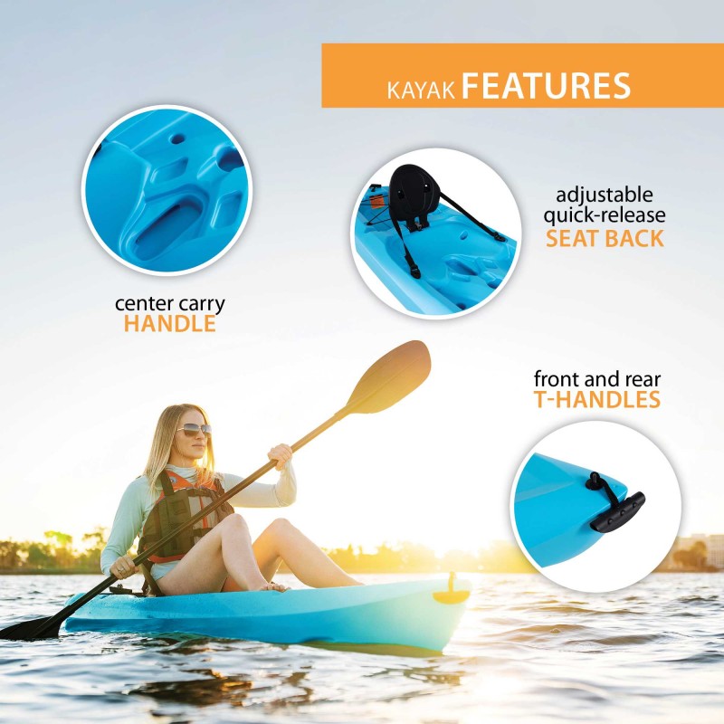 Lifetime Daylite 80 Sit-On-Top Kayak with Paddle  - Glacier Blue (91034)