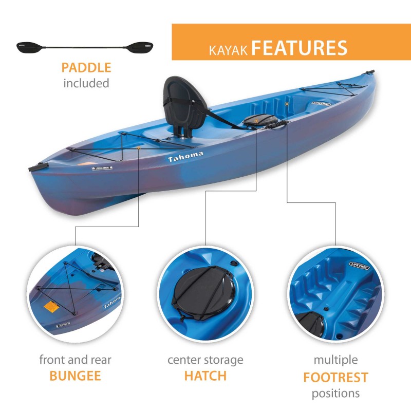 Lifetime Tahoma 100 Sit-On-Top Kayak with Paddle  - Galaxy Fusion (91039)