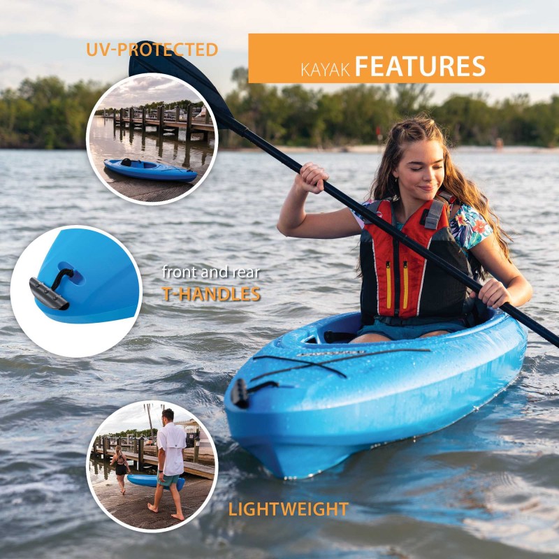 Pacer 80 Sit-Inside Kayak with Paddle  - Dragonfly Blue (91112)