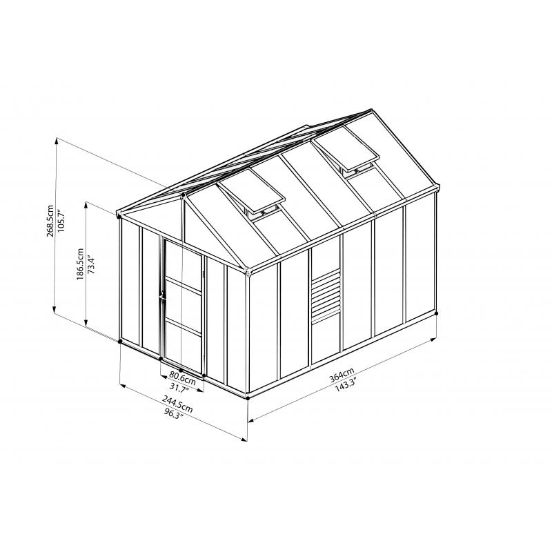 Palram 8x12 Glory Greenhouse Kit (HG5612)